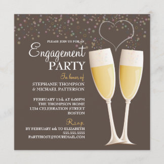 Invitation à la soirée d'engagement Champagne & Bu
