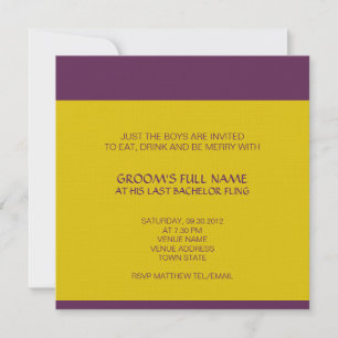 Invitation à la soirée d'enterrement de vie de gar