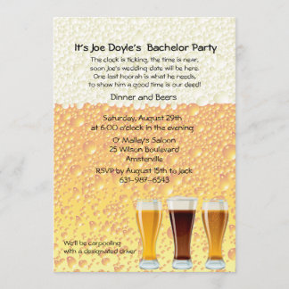 Invitation à la soirée d'enterrement de vie de gar