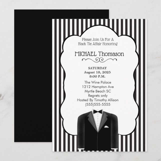 Invitation à la soirée d'enterrement de vie de gar (Devant / Derrière)