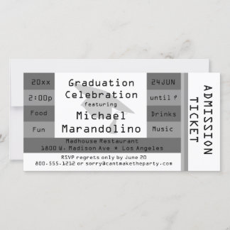 Invitation à la soirée d'entrée unique en argent