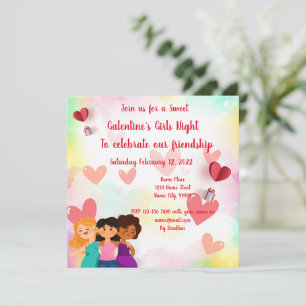 Invitation à la soirée des filles de la Galentine