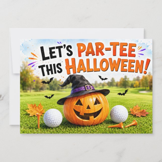 Invitation à la soirée d'Halloween de golf avec mo (Devant)