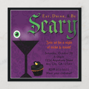 Invitation à la soirée d'Halloween 'Manger, boire