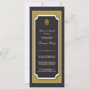 Invitation à la soirée Dîner-soirée élégante (or)