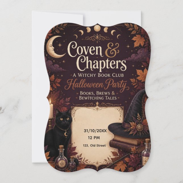 Invitation à la soirée du club de lecture d'Hallow (Devant)