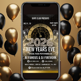 Invitation à la soirée du Nouvel An 2026 Gold