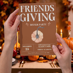 Invitation à la soirée Friendsgiving Citrouille