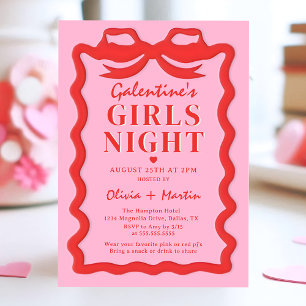 Invitation à la soirée Galentine's entre filles ro