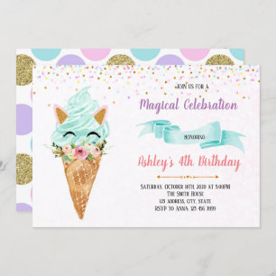 Invitation à la soirée glacée Unicorne