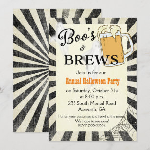 Invitation à la soirée Halloween Boos and Brews