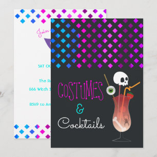 Invitation à la soirée Halloween Costumes et Cockt