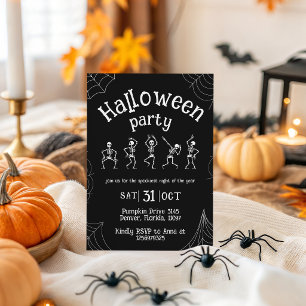 Invitation à la soirée Halloween des squelettes da