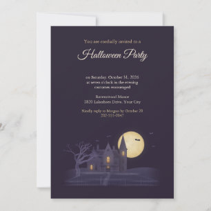 Invitation à la soirée Halloween du manoir hanté