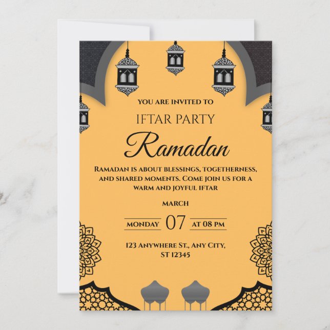 Invitation à la soirée Iftar de Ramadan (Devant)