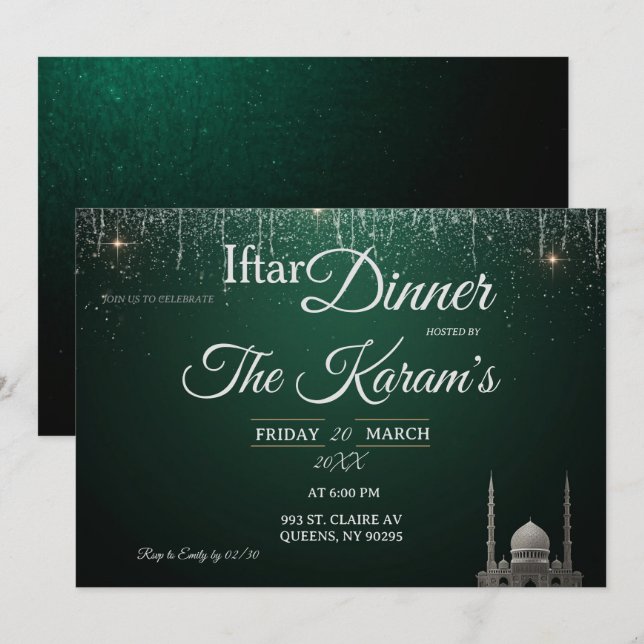 Invitation à la soirée Iftar du Ramadan à la mosqu (Devant / Derrière)
