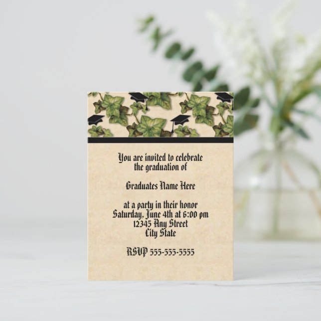 Invitation à la soirée lierre de remise de diplôme (Debout devant)