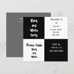 Invitation à la soirée noir et blanc