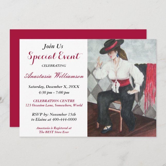 INVITATION À LA SOIRÉE NOIR ET BLANC (Devant / Derrière)