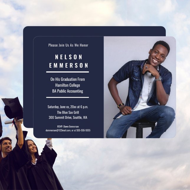 Invitation à la soirée photo des diplômés (Graduate Photo Celebration Party Invitation)