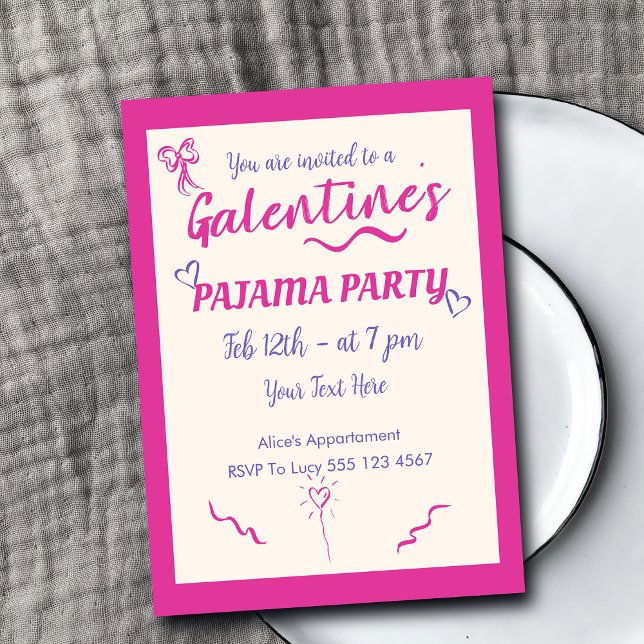 Invitation à la soirée pyjama de la Saint-Galentin (Créateur téléchargé)