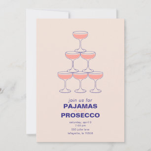 Invitation à la soirée pyjama et prosecco