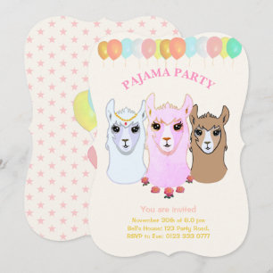 Invitation à la soirée pyjama Llama
