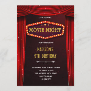 Invitation à la soirée sur tapis rouge de cinéma B