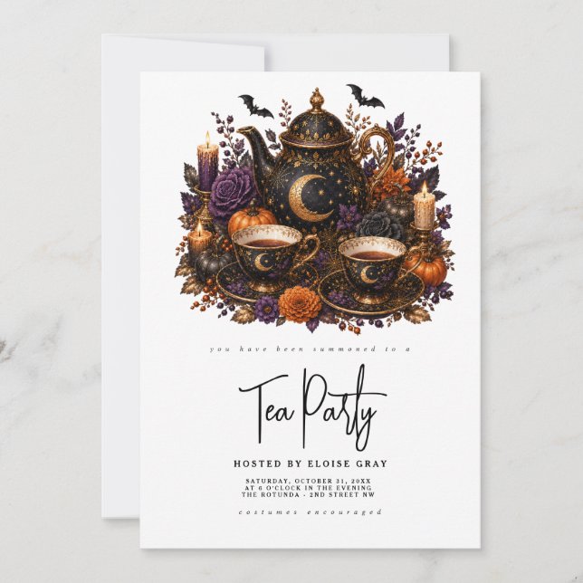 Invitation à la soirée thé Halloween (Devant)
