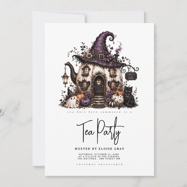 Invitation à la soirée thé Halloween (Devant)