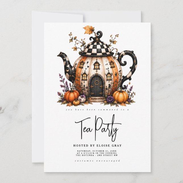 Invitation à la soirée thé Halloween (Devant)