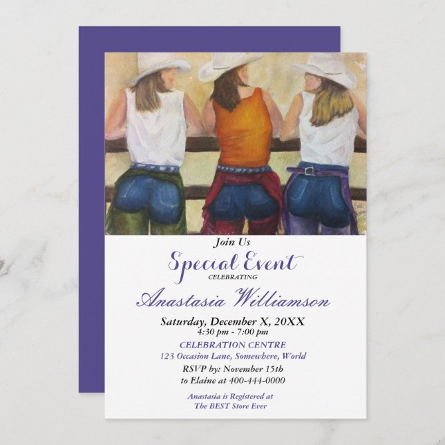 INVITATION À LA SOIRÉE YAHOO WESTERN PARTY (Devant / Derrière)