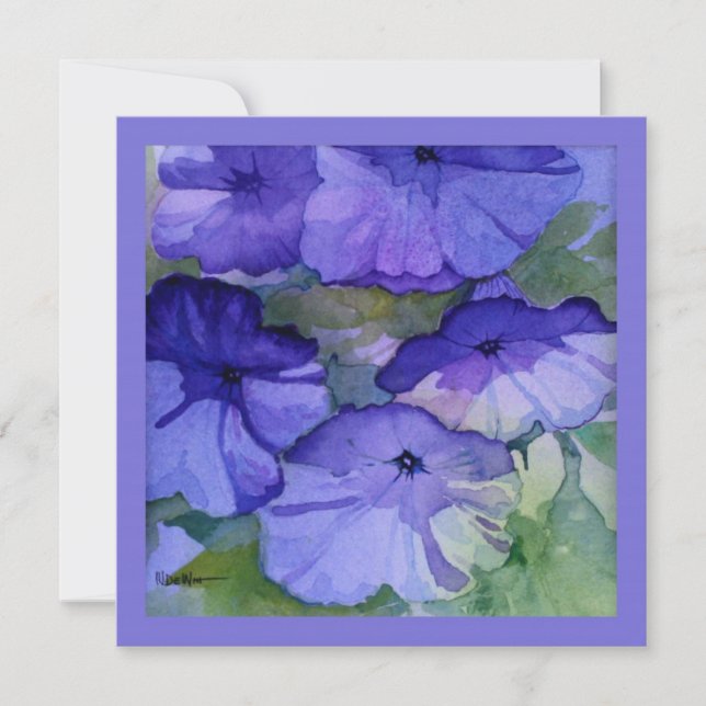 Invitation à la Tea Party de pétunia violet (Devant)