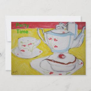 Invitation à la Teapot, Cup et Cake Party