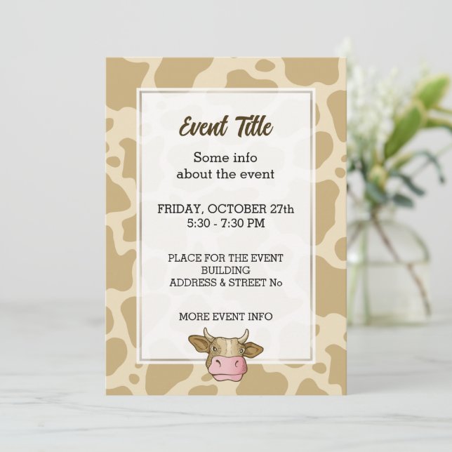 Invitation à la tête de vache (Debout devant)