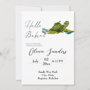 Invitation à la tortue de mer Baby shower jumeau 