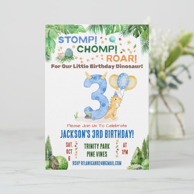 Invitation à la Troisième Fête d'Anniversaire de D (Debout devant)