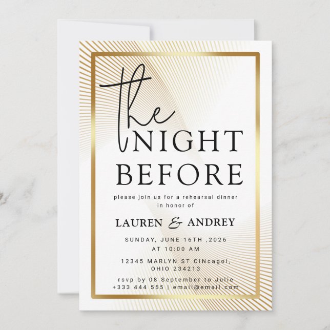 Invitation à la veille du mariage (Devant)