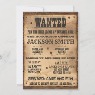 Invitation à l'affiche Recherchée de Cowboy pour W