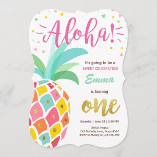 Invitation à l'ananas Tropical Luau Hawaii