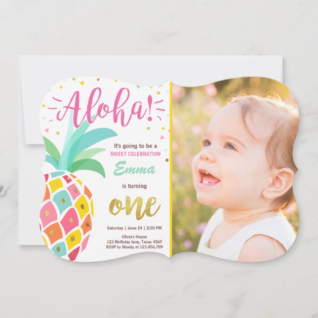 Invitation à l'ananas Tropical Luau Hawaii (Devant)