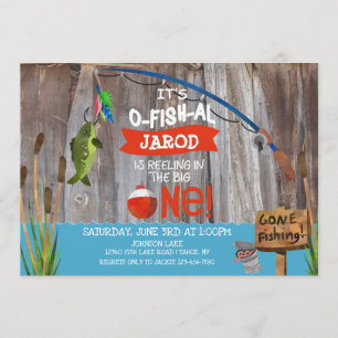 Invitation à l'anniversaire à thème de la pêche à 