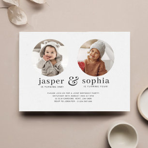 Invitation à l'anniversaire conjointe