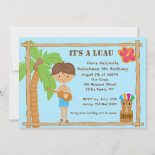 Invitation à l'anniversaire d'Aloha Boy Luau