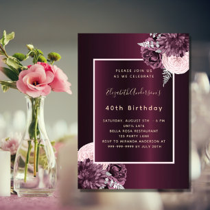 Invitation à l'anniversaire d'anniversaire de la B