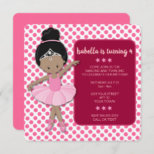 Invitation à l'anniversaire de Ballerina en Afriqu