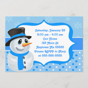 Invitation à l'anniversaire de Blue Boy Snowman