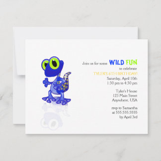 Invitation à l'anniversaire de Blue Gecko