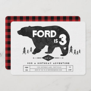 Invitation à l'anniversaire de Boho Bear