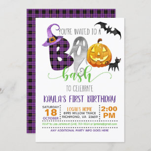 Invitation à l'anniversaire de Boo Bash